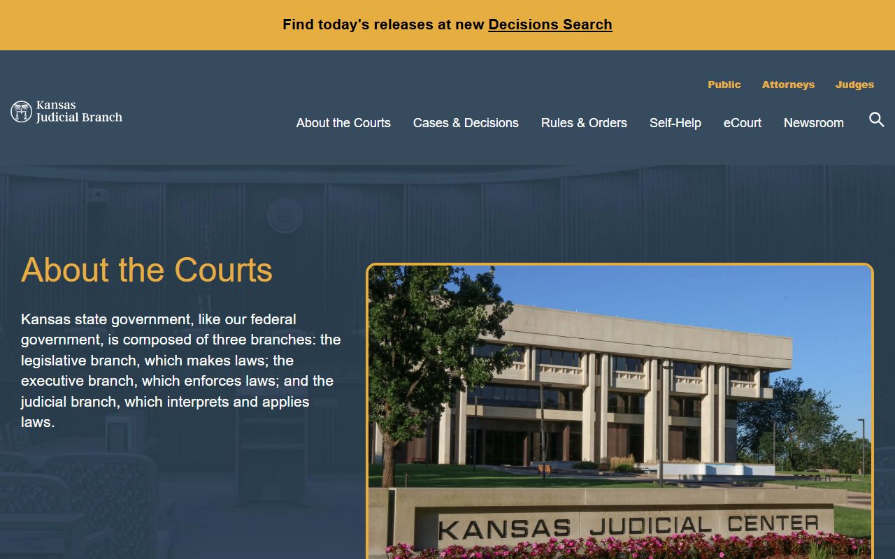 Kansas court hierarchy that places Sedgwick County court records in the district court level