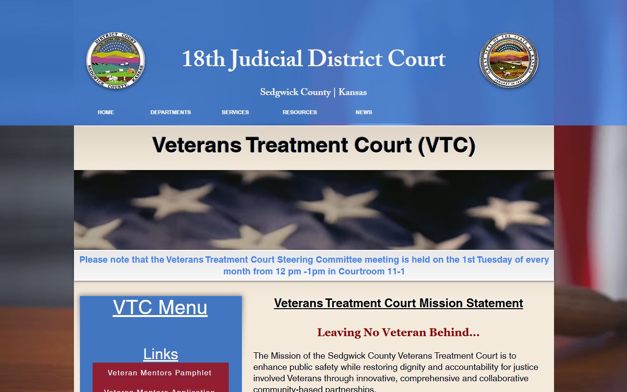 Sedgwick County Veterans Treatment Court program tied to local court records