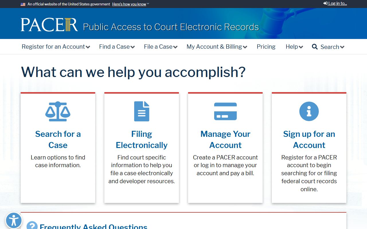 PACER federal court records system for cases outside Sedgwick County dockets