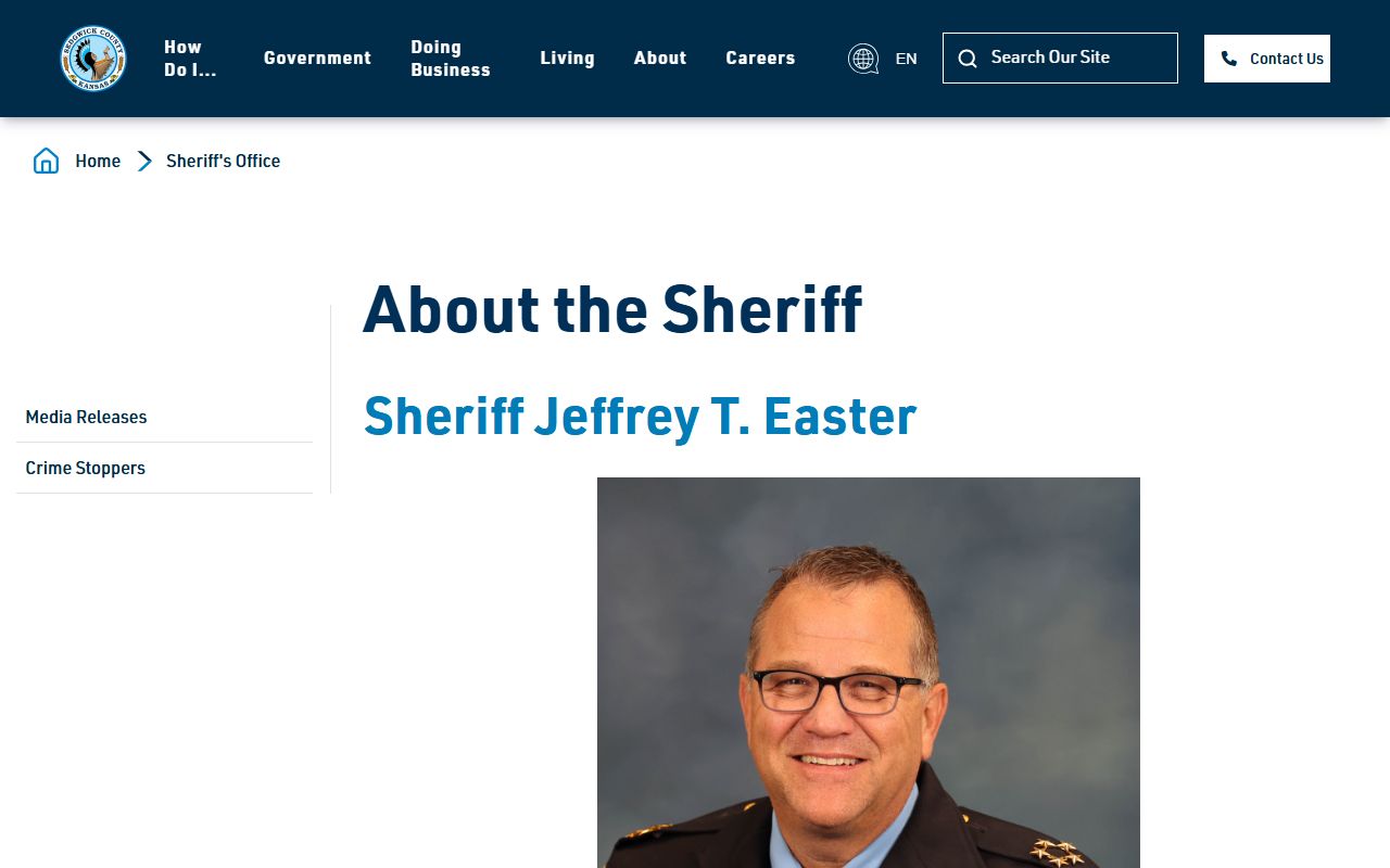 Sedgwick County Sheriff office overview related to inmate records and detention